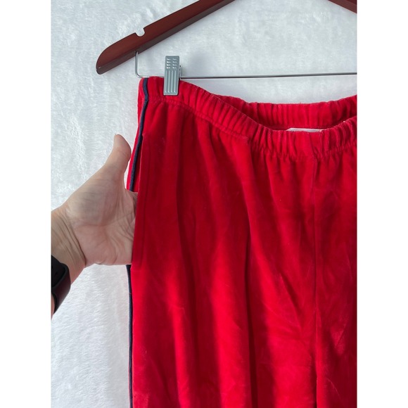 Christian Dior Monsieur Vintage Red Velour Track Pants Navy Stripe Mens Large - Picture 4 of 7